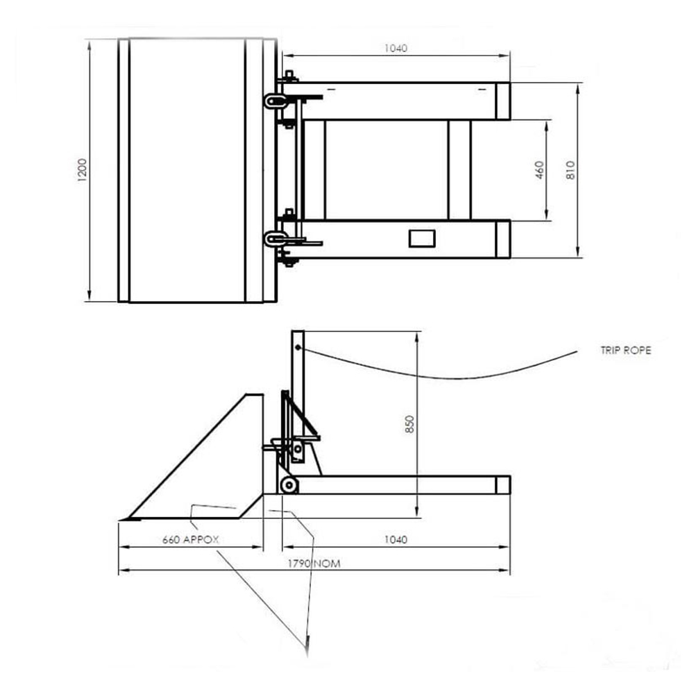 Godet de trémie de déchargement pour chariot élévateur details